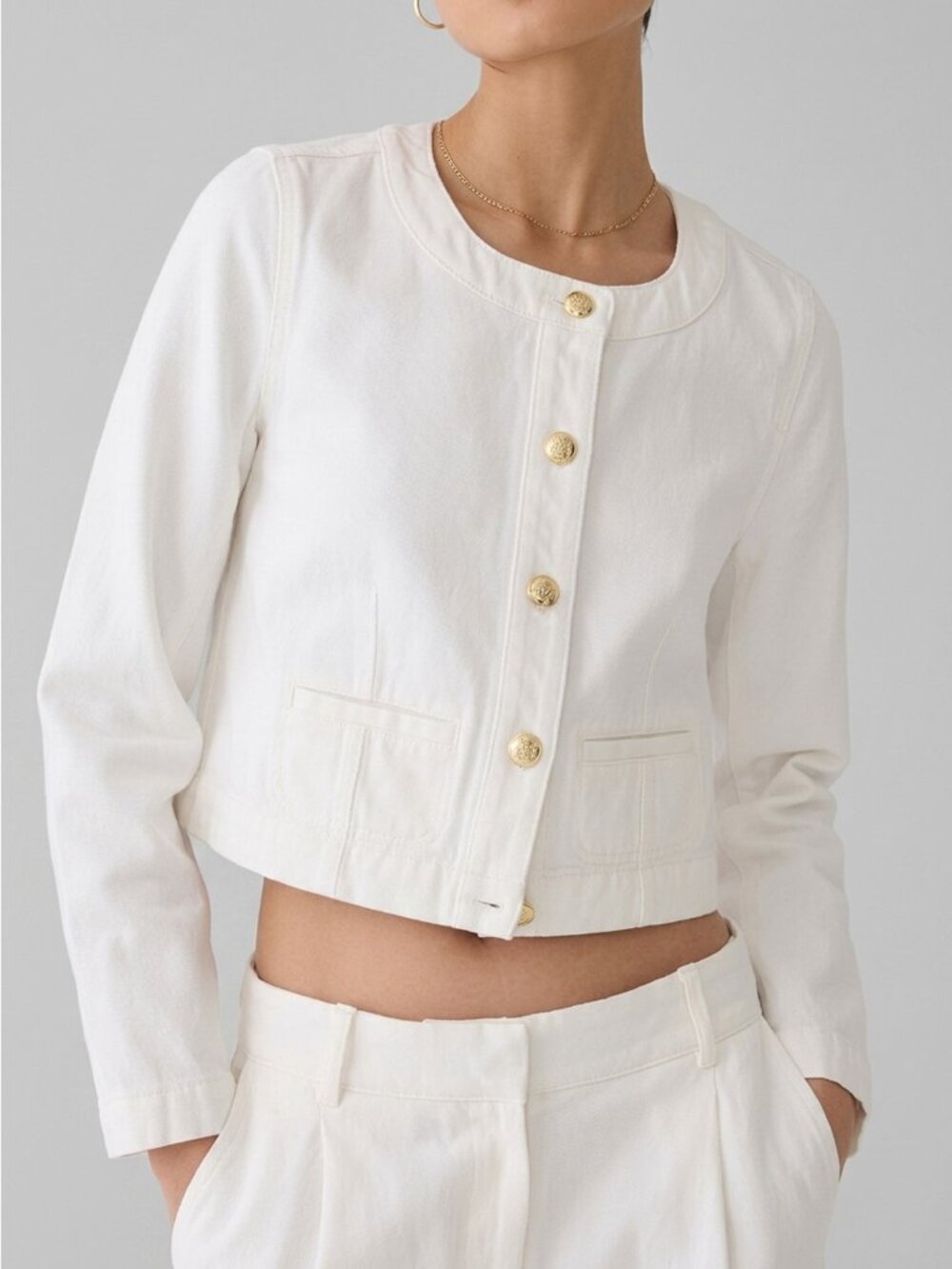 J. Crew Louisa Lady Jacket in White Denim